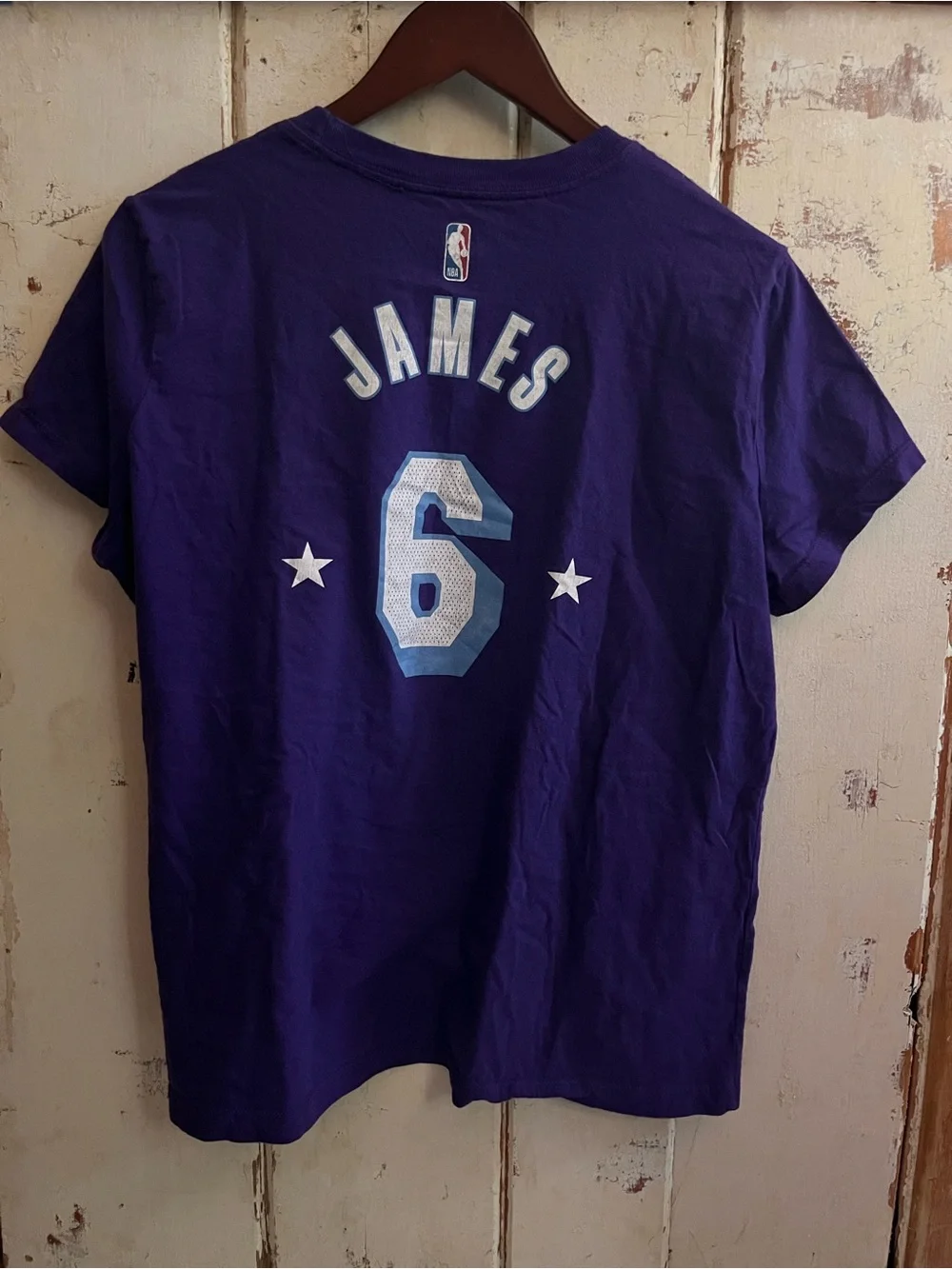 Nike Purple Lakers Short Sleeve Tee with James  #6 Graphic
